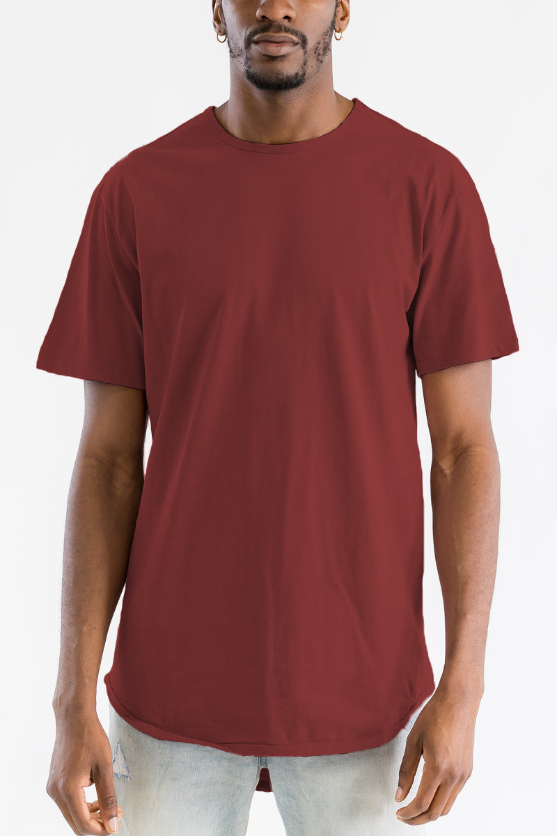 Burgundy Classic Rounded Scallop Tee Shirt