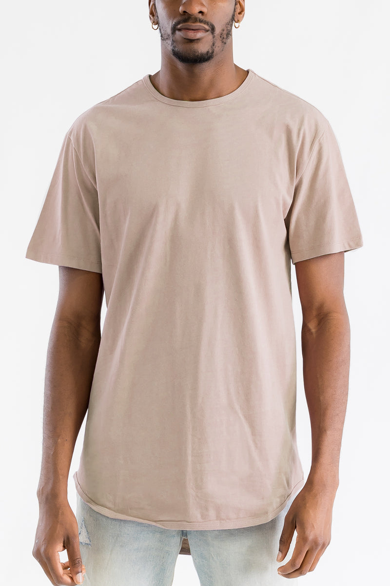 Oatmeal Brown Classic Rounded Scallop Tee