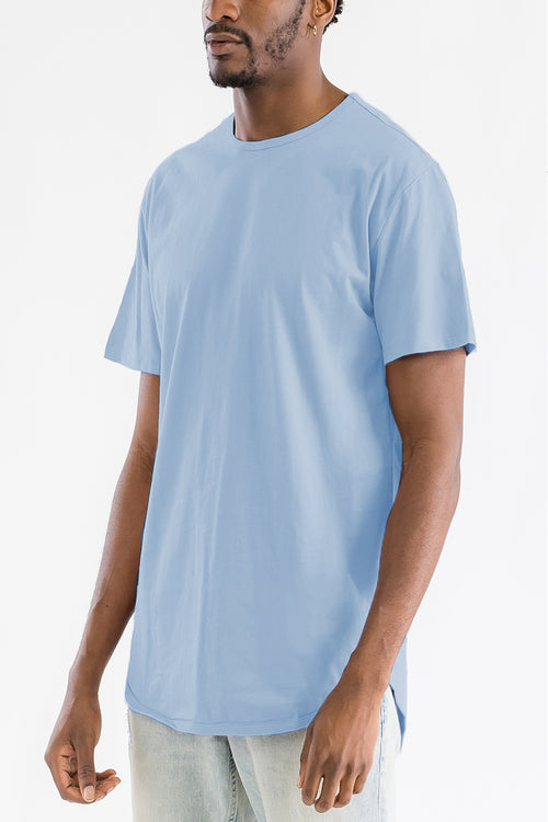 Heather Blue Classic Rounded Scallop Tee