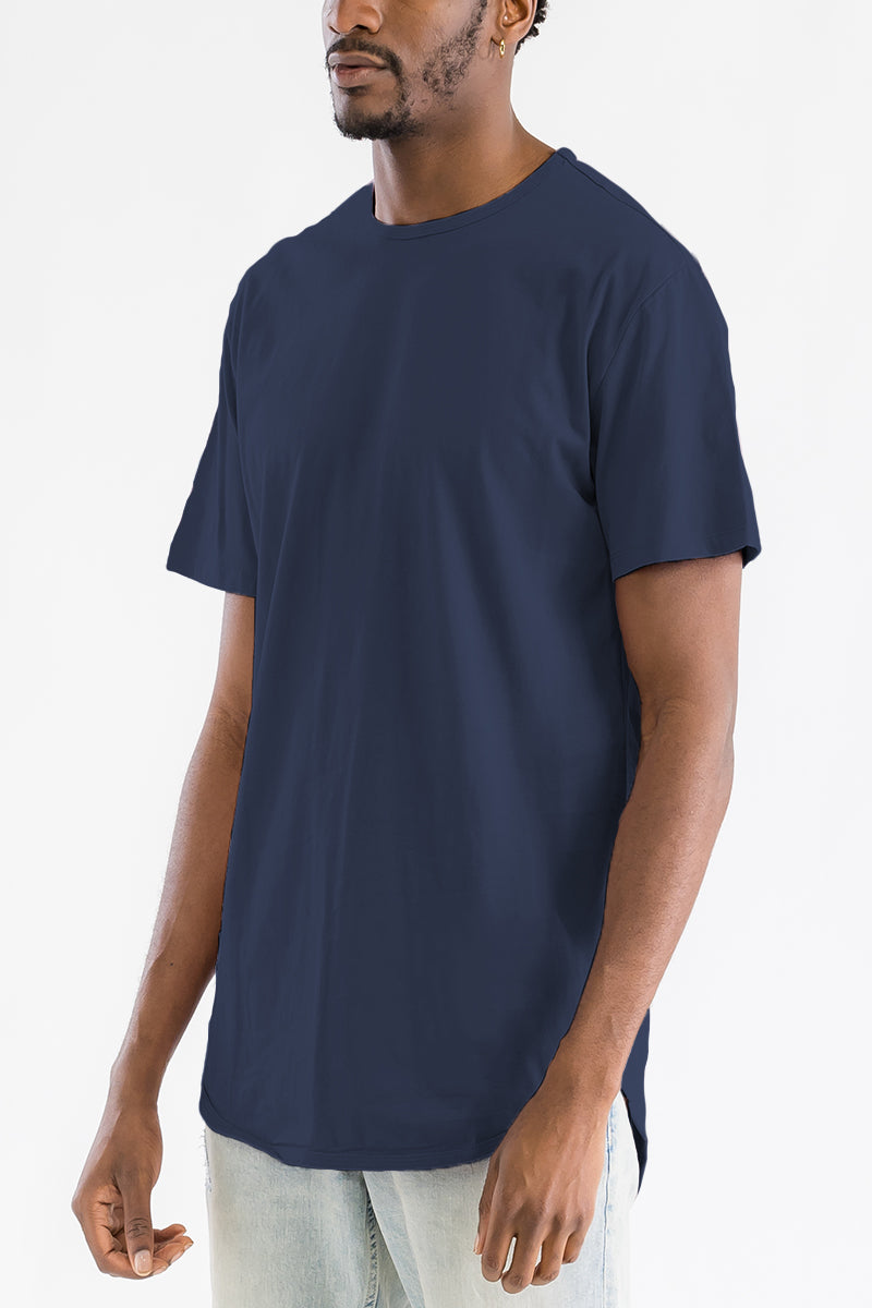 Navy Blue Classic Rounded Scallop Tee