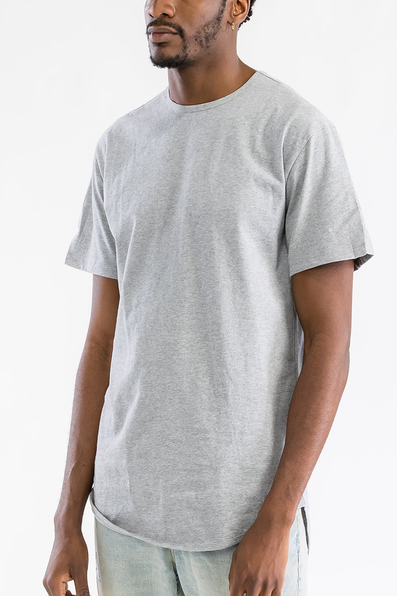 Heather Grey Classic Rounded Scallop Tee Shirt