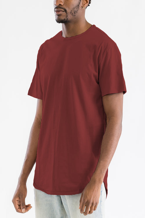 Burgundy Classic Rounded Scallop Tee Shirt