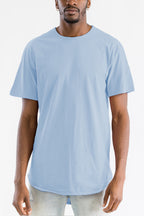 Heather Blue Classic Rounded Scallop Tee