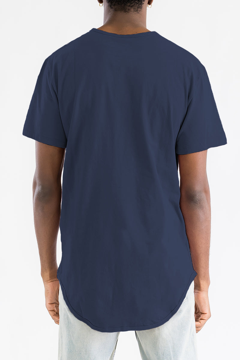 Navy Blue Classic Rounded Scallop Tee