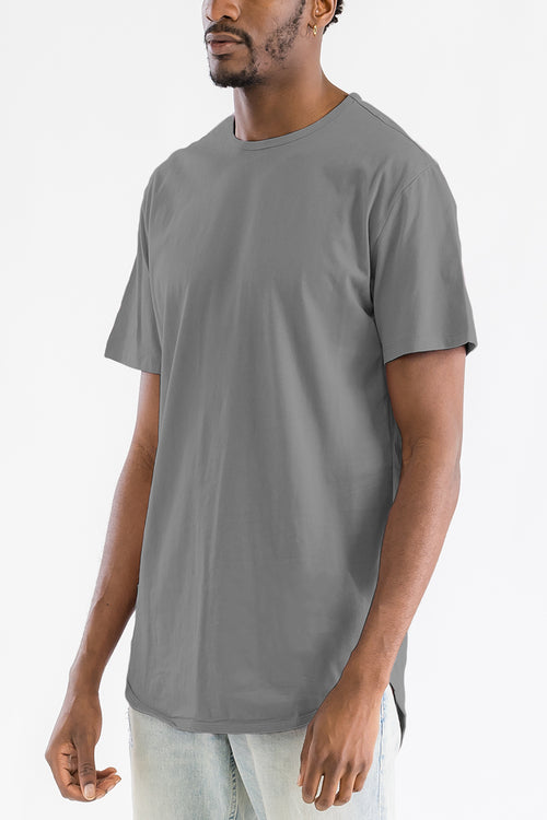 Gray Classic Rounded Scallop Tee Shirt