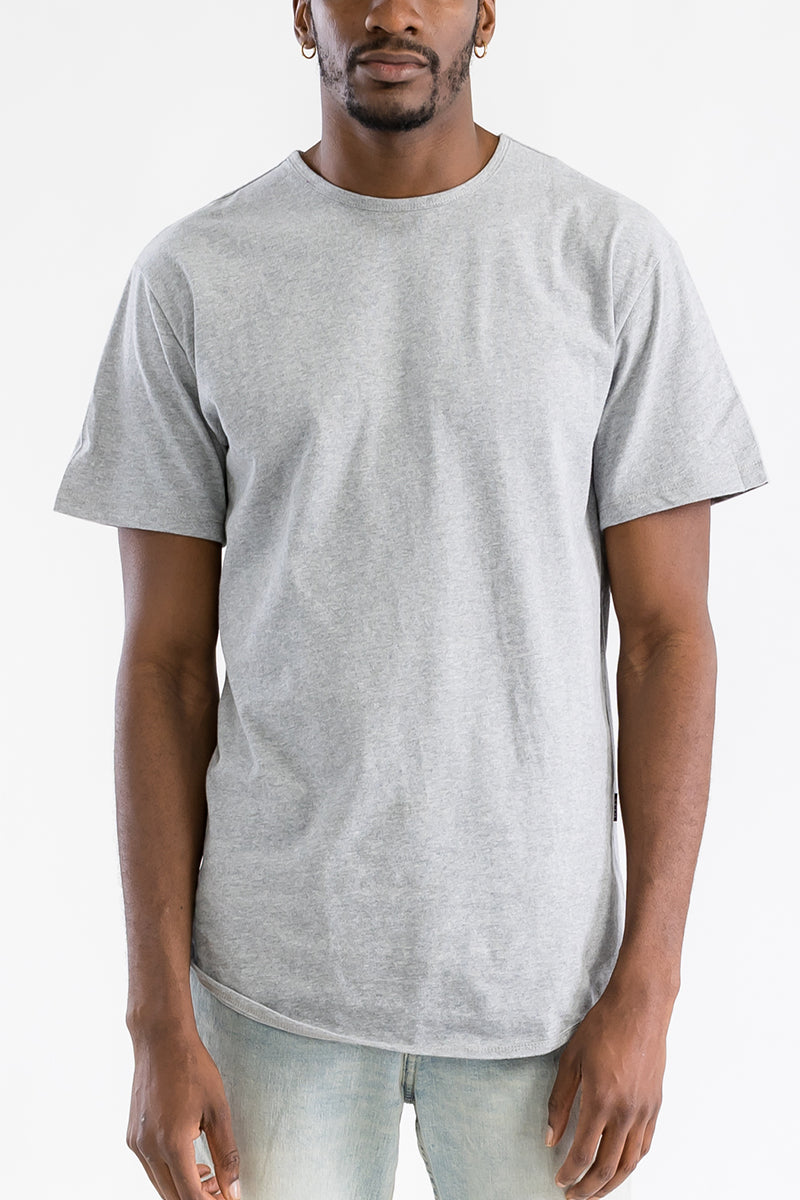 Heather Grey Classic Rounded Scallop Tee Shirt