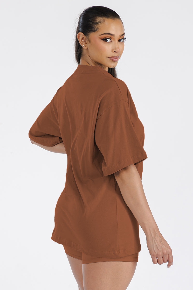 Womens Boyfriend Oversized Drop Shoulder Tee