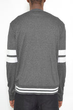 Two Stripe Knit Cardigan Sweater Button NR2002