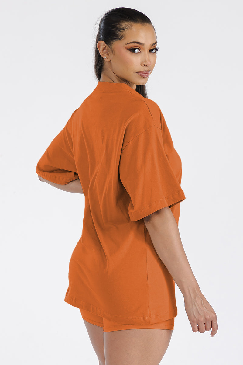 Womens Boyfriend Oversized Drop Shoulder Tee
