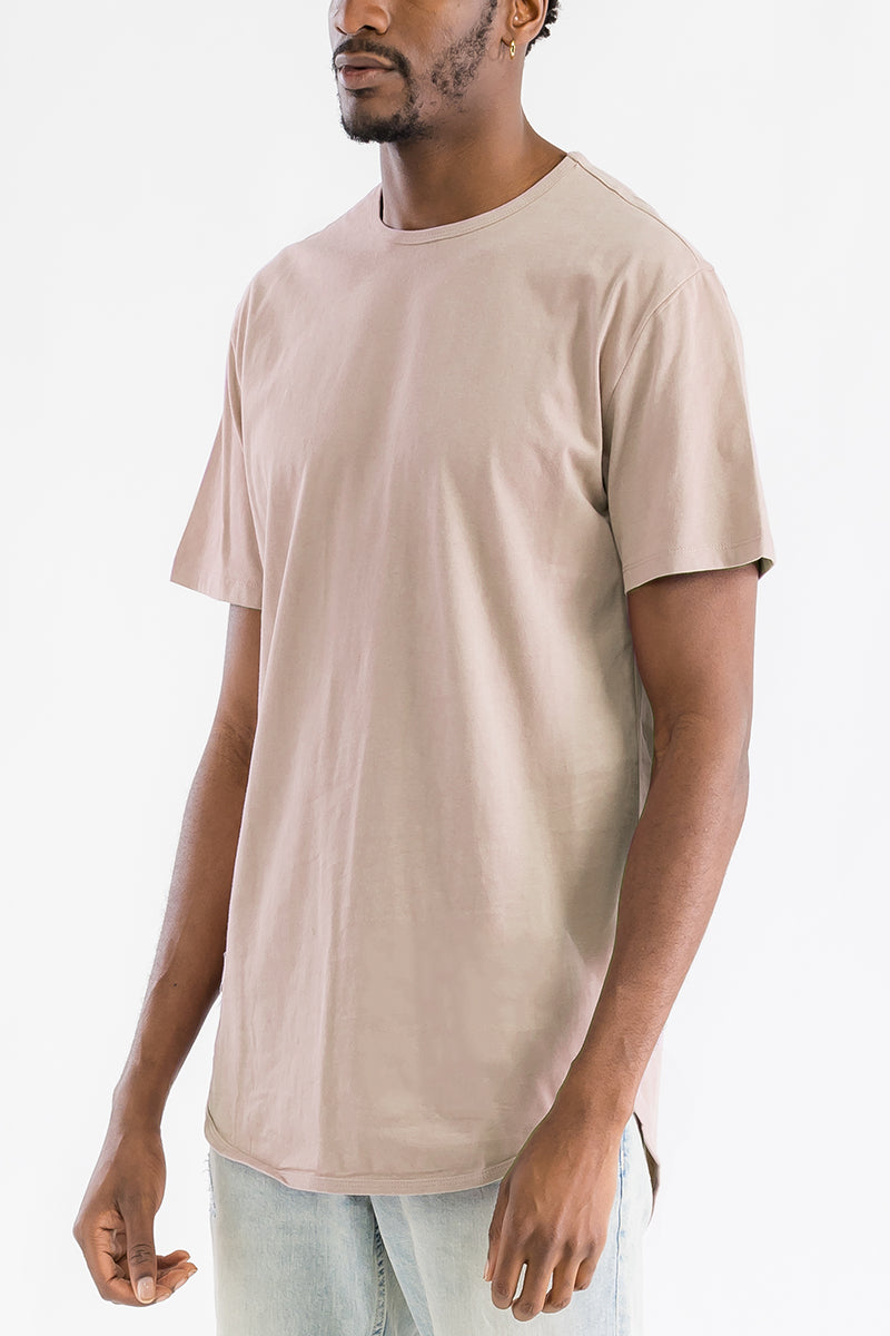Oatmeal Brown Classic Rounded Scallop Tee