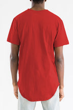 Red Classic Rounded Scallop Tee Shirt