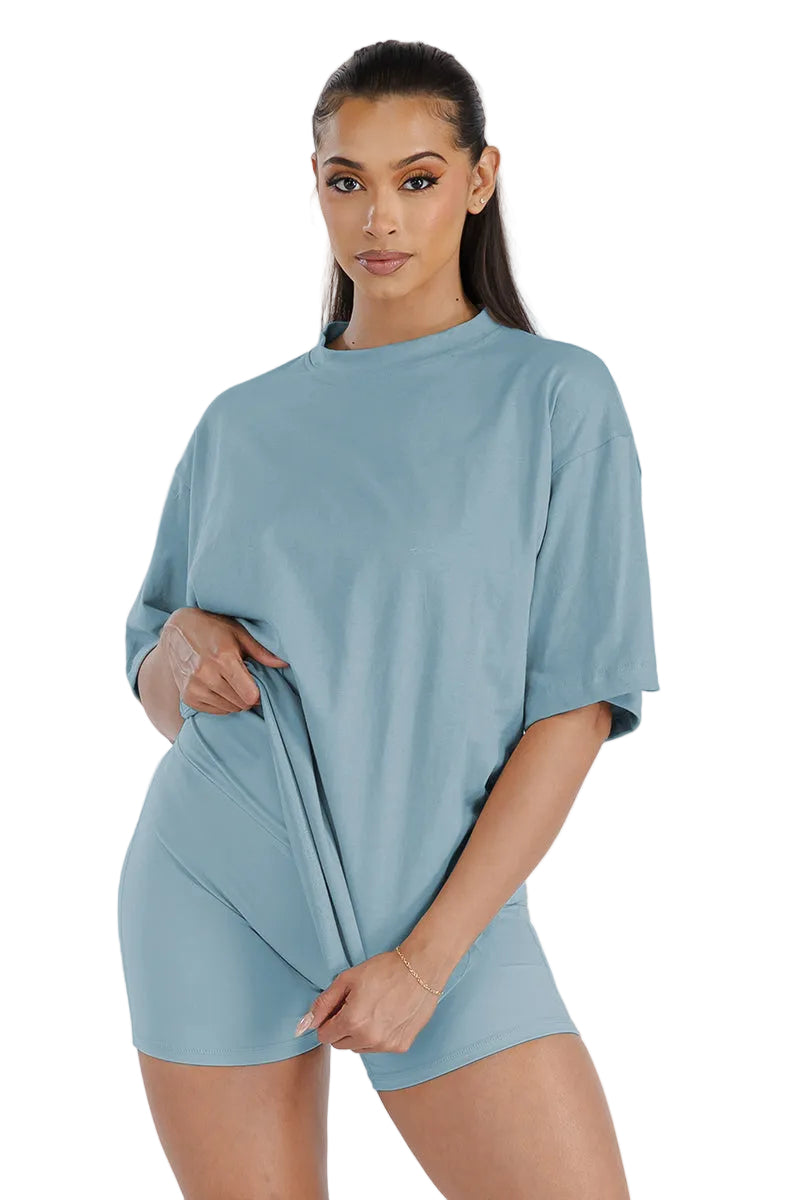 Womens Boyfriend Oversized Drop Shoulder Tee