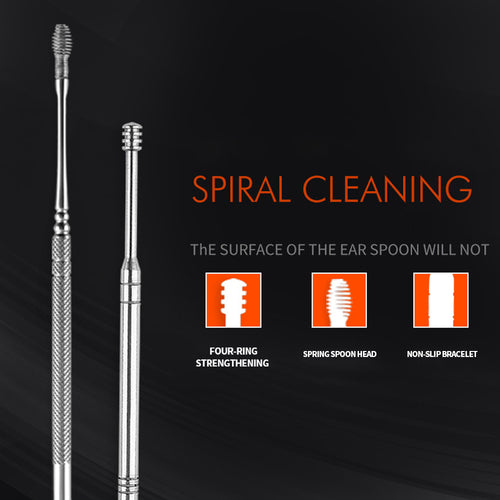 7Pcs/set Ear Wax Pickers Stainless Steel Earpick Ear Clean Tool