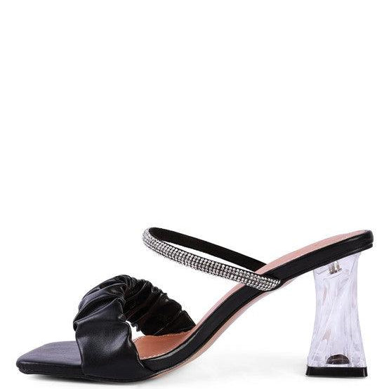 Women's Shoes - Heels Date Look Clear Heel Rhinestone Sandals