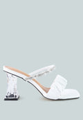 Date Look Clear Heel Rhinestone Sandals