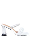 Date Look Clear Heel Rhinestone Sandals