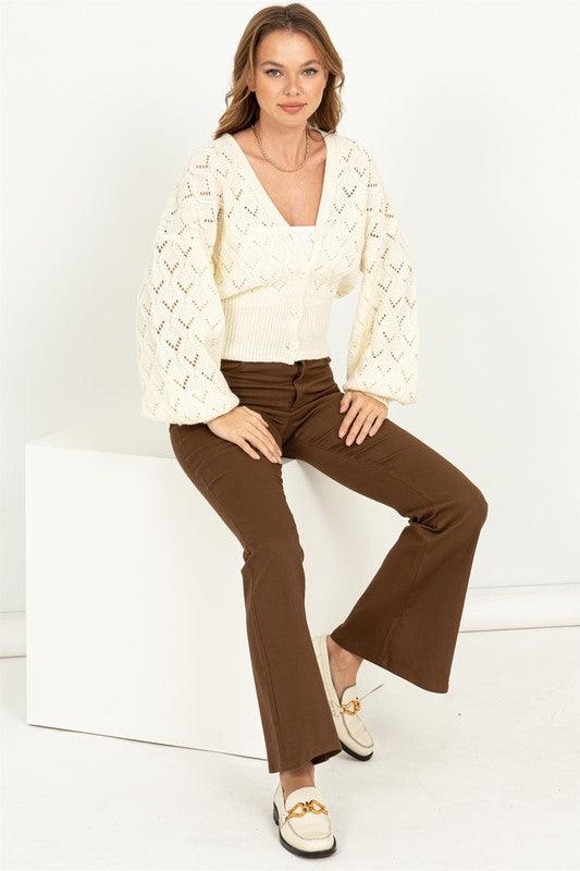 Women's Sweaters - Cardigans Days Together Pointelle Sweater Cardigan