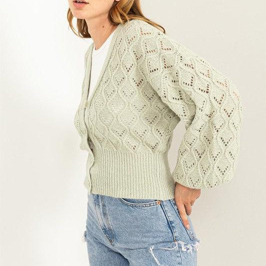 Women's Sweaters - Cardigans Days Together Pointelle Sweater Cardigan