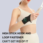 Black breathable wrist support for sports with adjustable hook and loop fastener