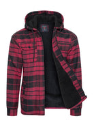 Men's JacketsMen's Flannel Sherpa Lined Jacket with Hood - VacationGrabs