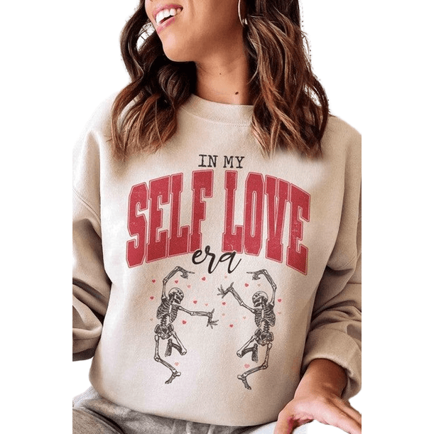 Valentine's Day In My Self Love Era Graphic Sweatshirt - VacationGrabs