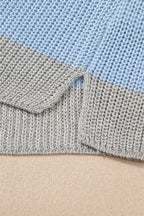 Stripe Colorblock V-Neck Sweater T-Shirt