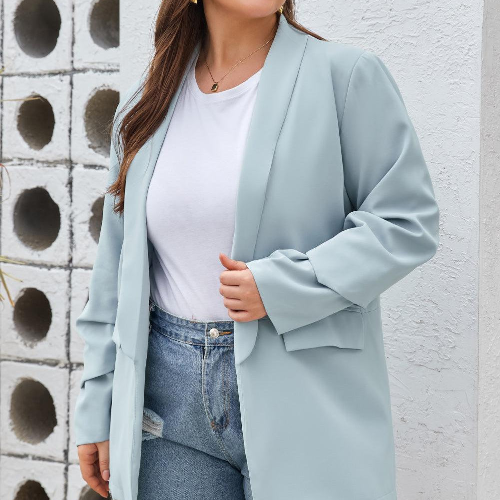 Women's Blazers Plus Size Shawl Collar Long Sleeve Blazer
