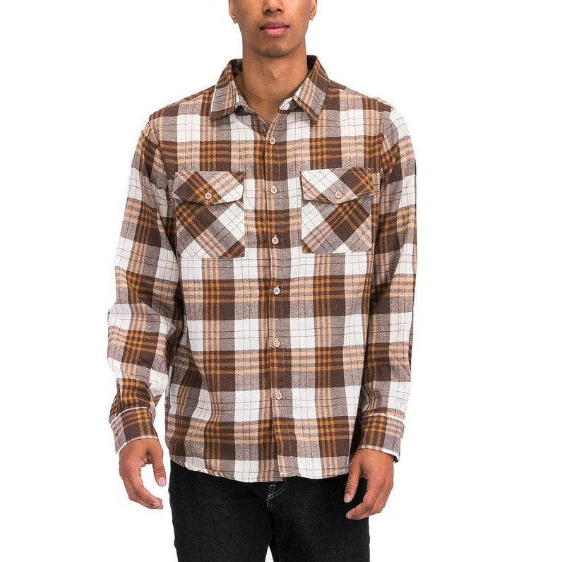 Plaid Flannel Long Sleeve Shirts S - 3XL - VacationGrabs