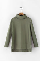 Women's ShirtsJungle Green Cowl Neck Shift Tunic Top - VacationGrabs