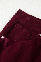 Solid Corduroy High Waist Wide Leg Pants