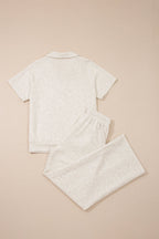 Solid Sporty Polo Tee & Drawstring Pants Set