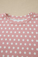 Polka Dot Relaxed Top & Drawning Shorts Set
