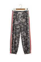 Camo Side Stripe Panel Drawstring Pants