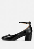 Debbie Ankle Strap Low Block Heel Sandals