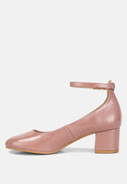 Debbie Ankle Strap Low Block Heel Sandals