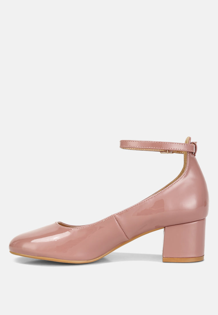 Debbie Ankle Strap Low Block Heel Sandals