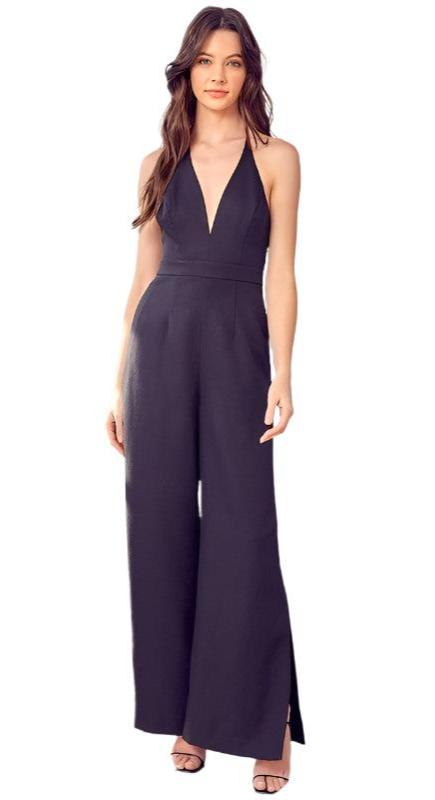 Women's Jumpsuits & Rompers Deep V-Neck Wide Leg Jumpsuit