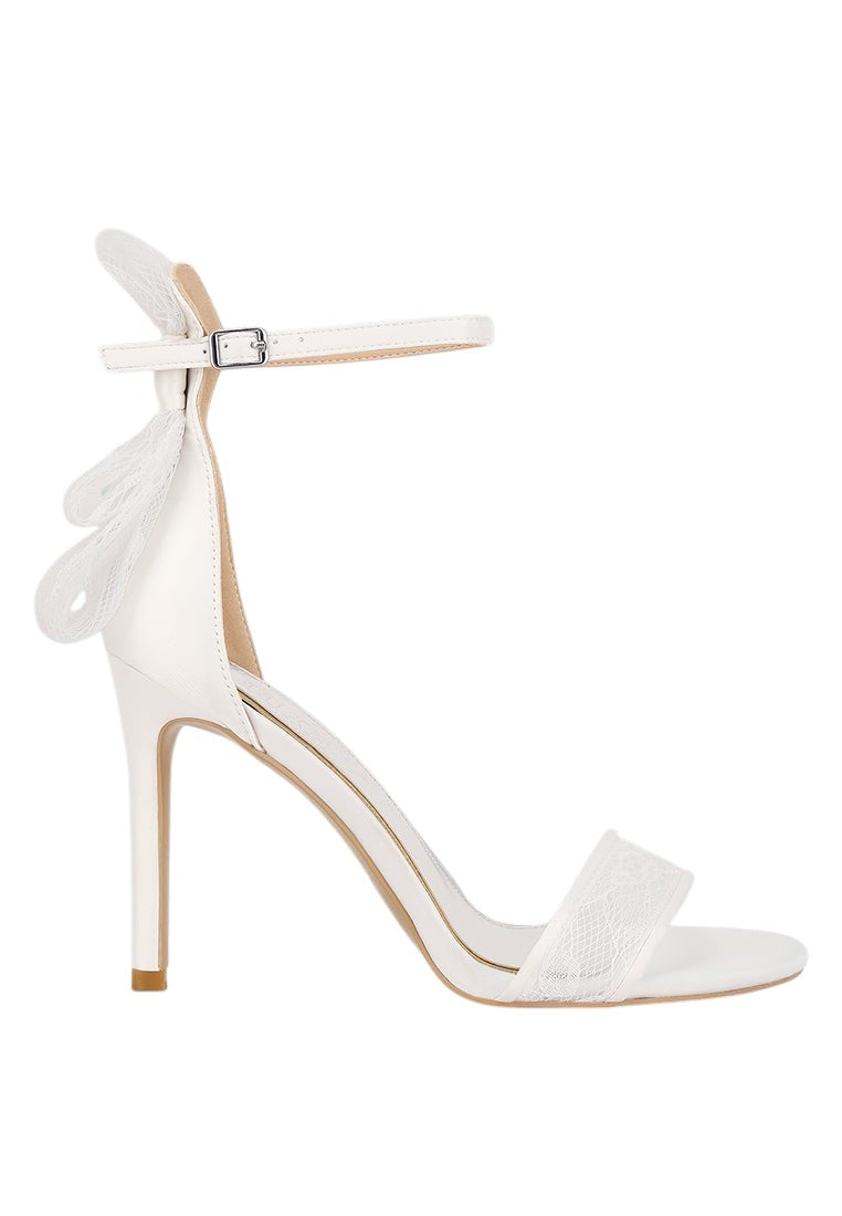 Delancy Bow Detail Lace Stiletto Sandals