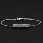 Delicate rhodium bracelet for gifting with sparkling embellishments and lobster clasp closure