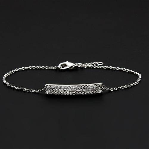 Delicate rhodium bracelet for gifting with sparkling embellishments and lobster clasp closure