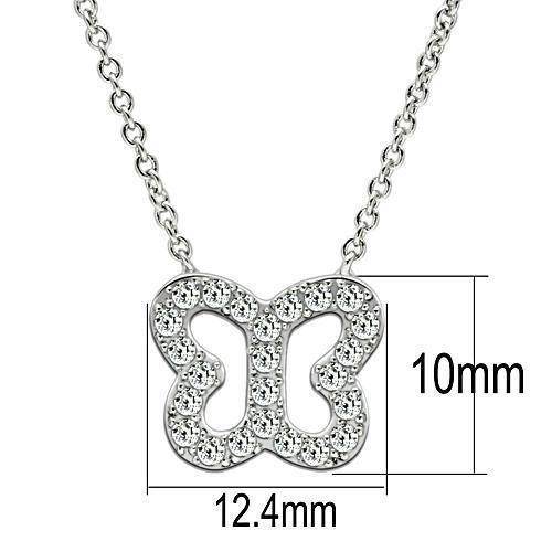 Delicate vacation jewelry for women featuring a butterfly pendant necklace with sparkling crystals