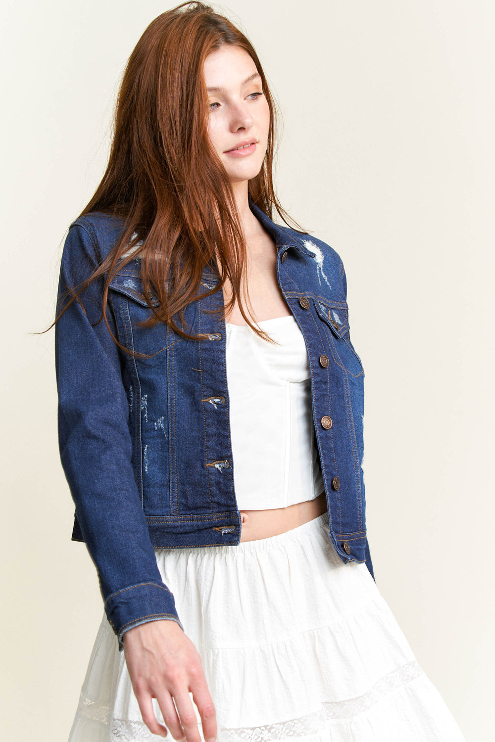Women's denim jacket from Shop ENJEAN, perfect for casual outings