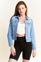 Women's light blue denim jacket, casual layering for everyday style