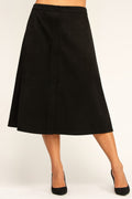 Black denim plus size skirt, perfect for casual outings