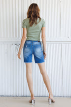 Women's denim shorts in blue, perfect for casual summer outings