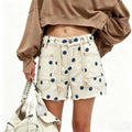 Women's denim shorts with polka dots, perfect for casual outings