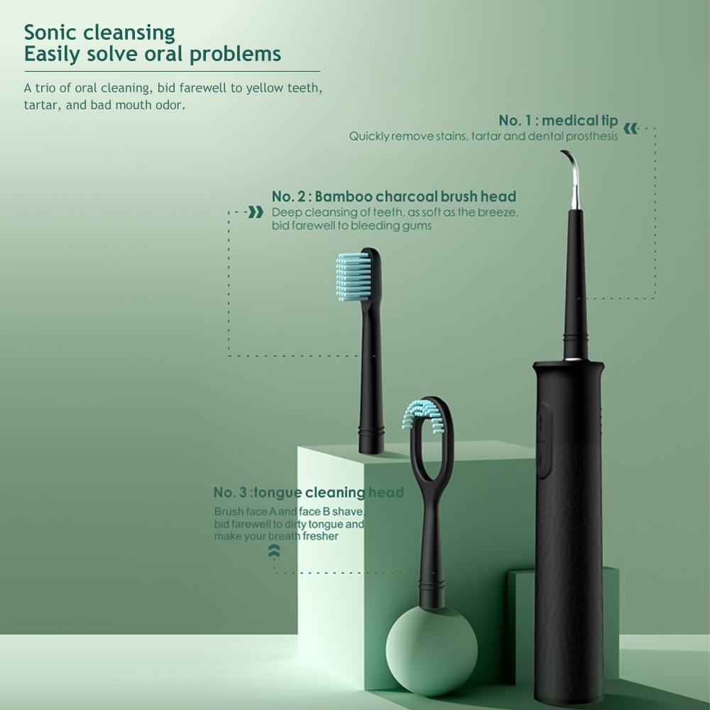 Travel Essentials - Toiletries Dental Scaler Replaceable 3 In1 Ultrasonic Tooth Calculus...