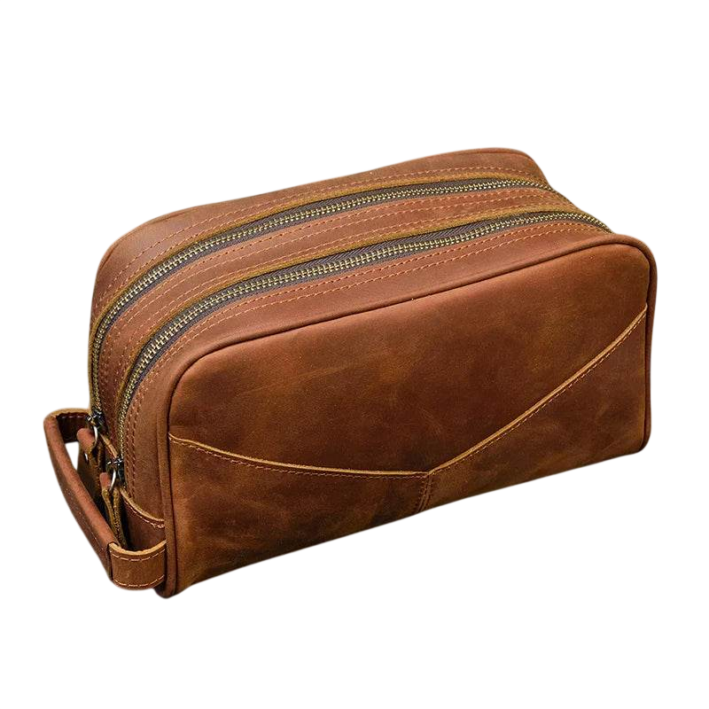 Designer Genuine Leather Travel Wash Bags & Makeup Clutches