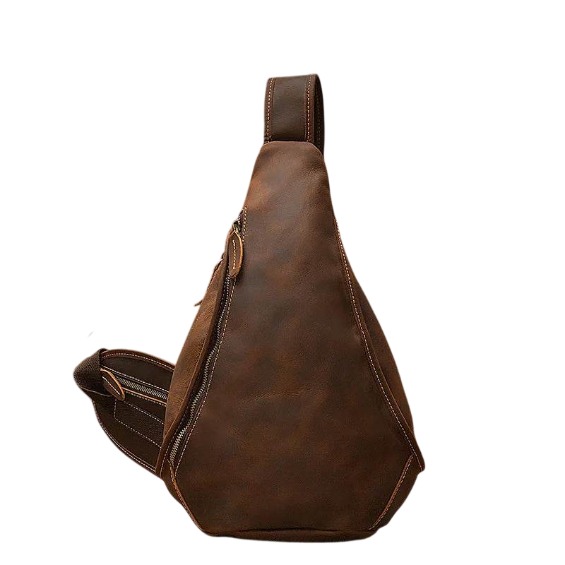 Designer Leather Shoulder Bag Crazy Horse Leather Sling Bag