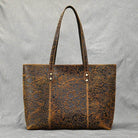 Stylish VacationGrabs designer shoulder bag for laptops with embossed floral pattern and spacious interior